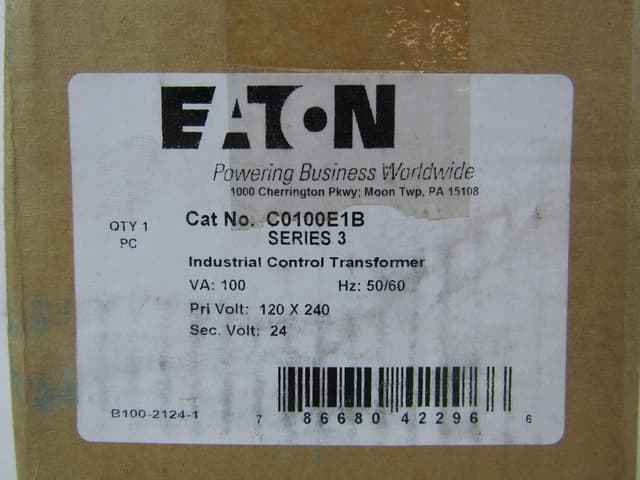 C0100E1B Part Image. Manufactured by Eaton.