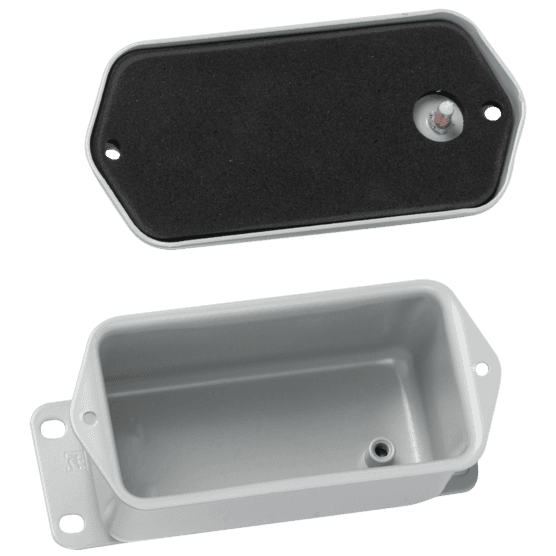 Hoffman A404DSC Screw Cover, Contoured, Type 4, 4.00x4.00x2.62, Gray, Steel Hoffman A404DSC Screw Cover, Contoured, Type 4, 4.00x4.00x2.62, Gray, Steel