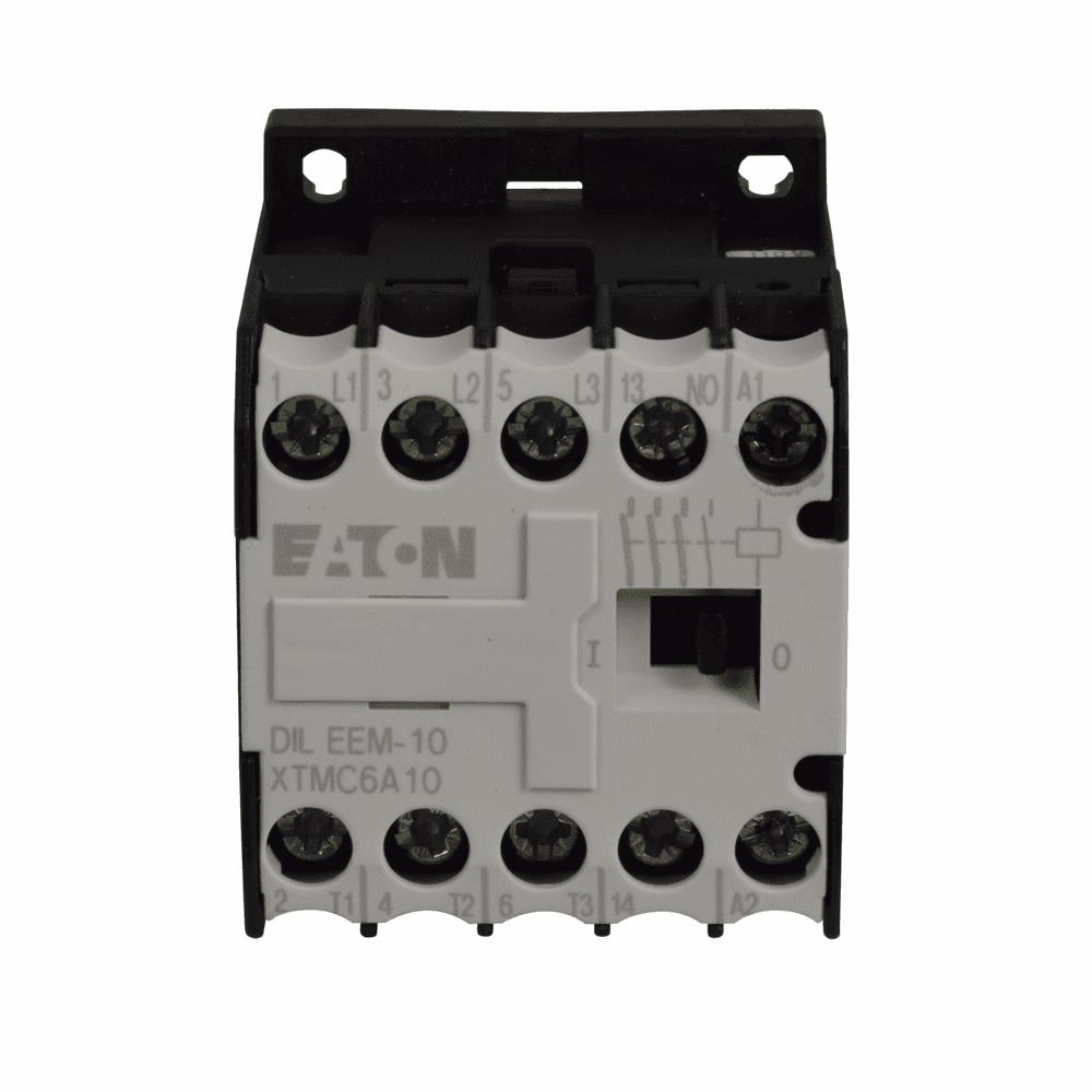 Eaton XTMC6A10A XTMC6A10A Eaton - Eaton XT IEC mini contactor, 6.60A, 110 Vac 50 Hz, 120 Vac 60 Hz, 1NO, 20A, 45 mm mini, 50-60 Hz, 0.25, 0.75, 1/ 1.5, 2, 3, 3 hp (1/3PH @115, 200, 230/200, 230, 460, 575 V), Three-pole, Screw terminals, FVNR Eaton XTMC6A10A XTMC6A10A Eaton - Eaton XT IEC mini contactor, 6.60A, 110 Vac 50 Hz, 120 Vac 60 Hz, 1NO, 20A, 45 mm mini, 50-60 Hz, 0.25, 0.75, 1/ 1.5, 2, 3, 3 hp (1/3PH @115, 200, 230/200, 230, 460, 575 V), Three-pole, Screw terminals, FVNR