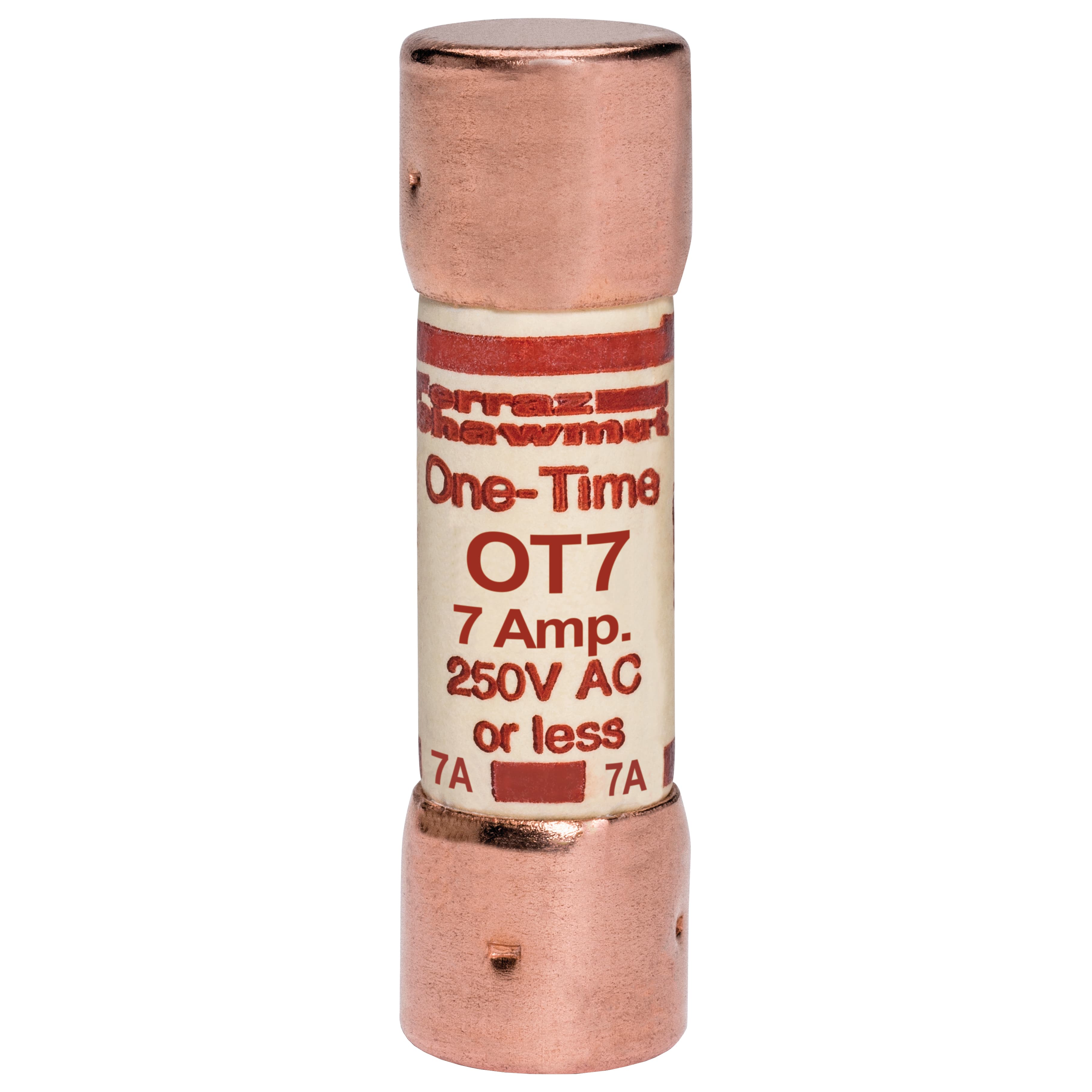 Mersen OT7 OT7 Mersen - Fuse OT - Class K5 - Fast-Acting 250VAC 250VDC 7A Ferrule Amp-Trap® Mersen OT7 OT7 Mersen - Fuse OT - Class K5 - Fast-Acting 250VAC 250VDC 7A Ferrule Amp-Trap®
