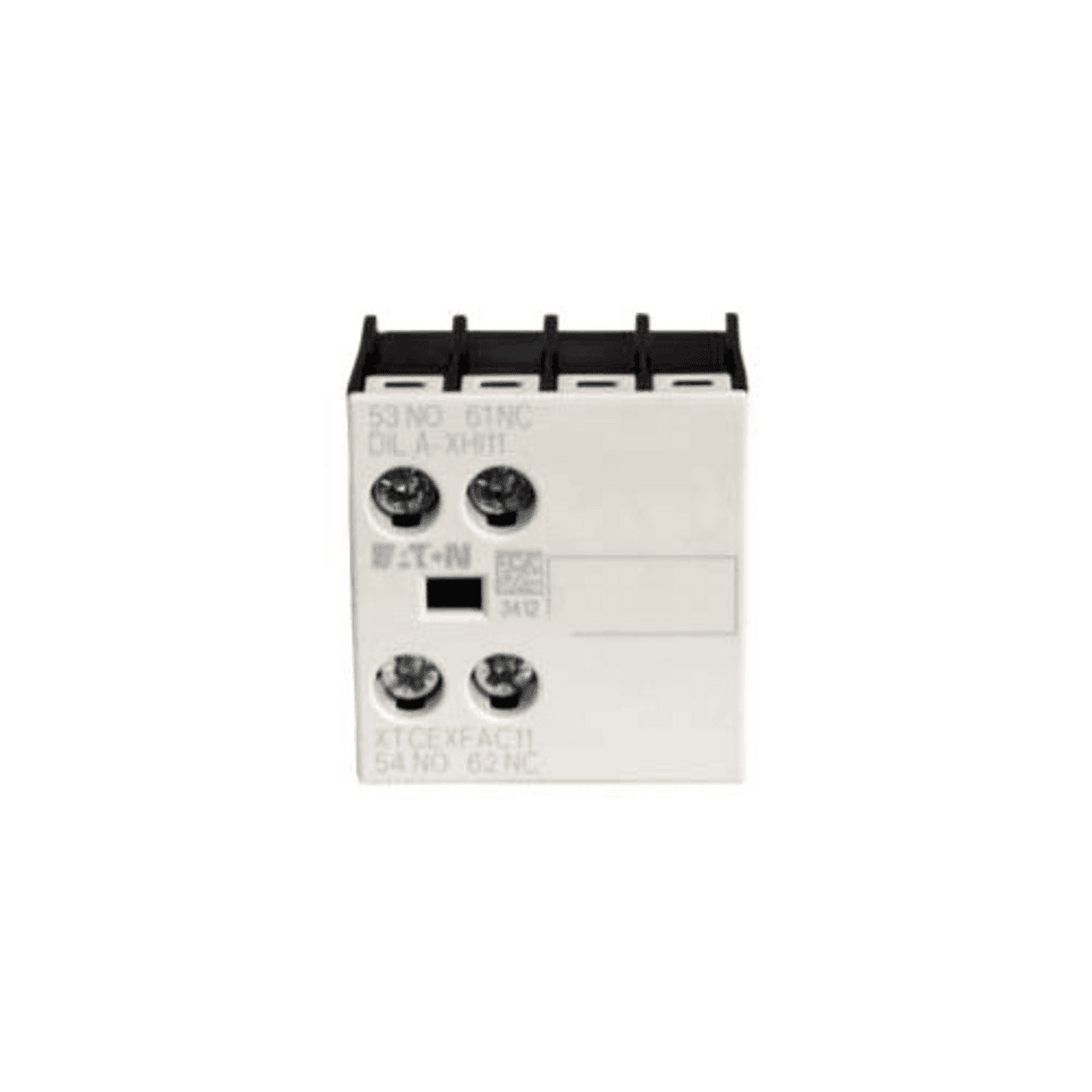 Eaton XTCEXFAC11 XTCEXFAC11 Eaton - Eaton motor control auxiliary contact, Two-pole, Screw terminals, 1NO-1NC contact configuration, 16A conventional thermal rating, 6A at 220/230/240V, 3A at 380/400/415V, 1.5A at 500V rated operational voltage, Front mounting Eaton XTCEXFAC11 XTCEXFAC11 Eaton - Eaton motor control auxiliary contact, Two-pole, Screw terminals, 1NO-1NC contact configuration, 16A conventional thermal rating, 6A at 220/230/240V, 3A at 380/400/415V, 1.5A at 500V rated operational voltage, Front mounting