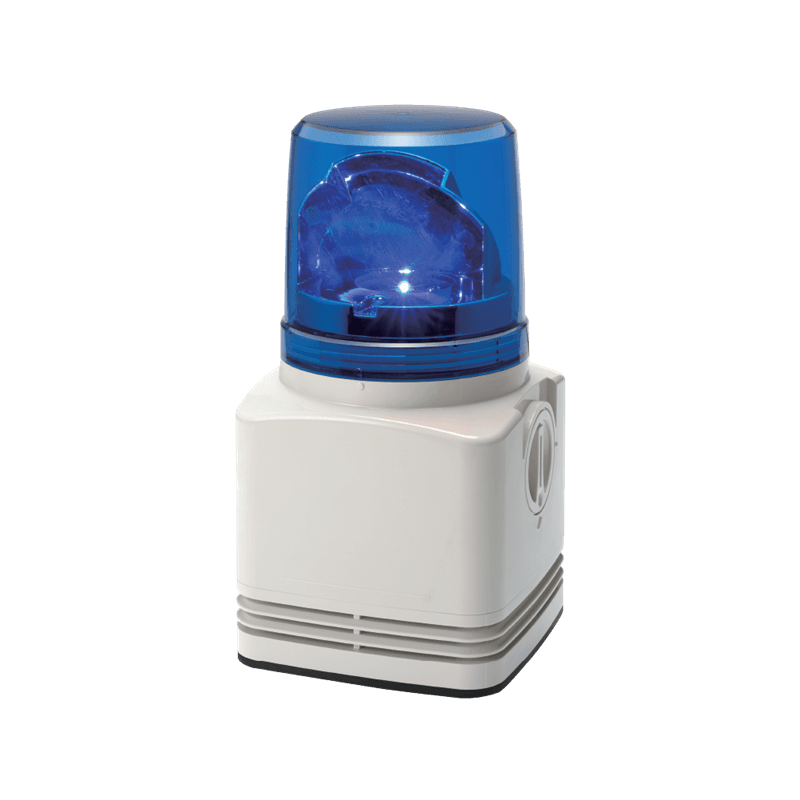 Patlite RFV-100F-B 100mm, Rotating Warning Light with 4-channel, 95dB MP3 Field Programmable Annunciator; Blue LED, Non-Returnable Patlite RFV-100F-B 100mm, Rotating Warning Light with 4-channel, 95dB MP3 Field Programmable Annunciator; Blue LED, Non-Returnable