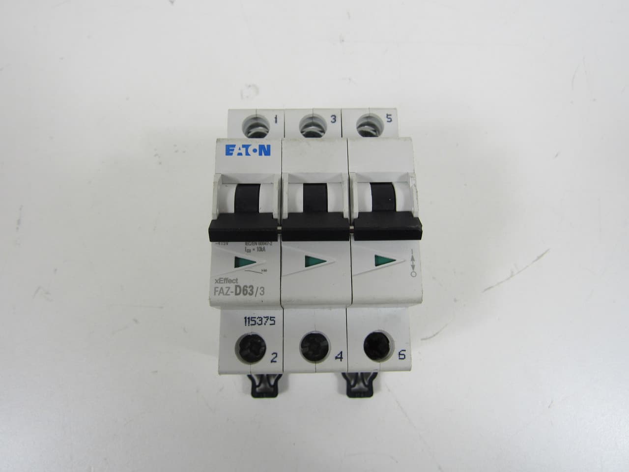 Eaton FAZ-D63/3 Eaton FAZ supplementary protector,UL 1077 Industrial miniature circuit breaker - supplementary protector,High levels of inrush current are expected,63 A,15 kAIC,Three-pole,10-20X /n,50-60 Hz,Standard terminals,D Curve Eaton FAZ-D63/3 Eaton FAZ supplementary protector,UL 1077 Industrial miniature circuit breaker - supplementary protector,High levels of inrush current are expected,63 A,15 kAIC,Three-pole,10-20X /n,50-60 Hz,Standard terminals,D Curve