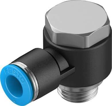 Festo 186141 push-in L-fitting QSLV-G1/4-8 360° orientable, male thread with external hexagon. Size: Standard, Nominal size: 6 mm, Type of seal on screw-in stud: Sealing ring, Assembly position: Any, Container size: 10 Festo 186141 push-in L-fitting QSLV-G1/4-8 360° orientable, male thread with external hexagon. Size: Standard, Nominal size: 6 mm, Type of seal on screw-in stud: Sealing ring, Assembly position: Any, Container size: 10