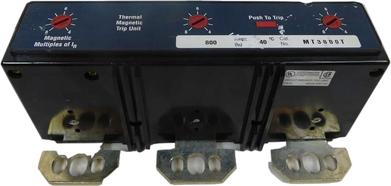 Eaton MT3800T MT3800T Eaton - Eaton molded case circuit breaker accessory trip unit, Trip unit, 800 A, Three-pole, Thermal magnetic, For type MDL and HMDL breakers, Series C Eaton MT3800T MT3800T Eaton - Eaton molded case circuit breaker accessory trip unit, Trip unit, 800 A, Three-pole, Thermal magnetic, For type MDL and HMDL breakers, Series C