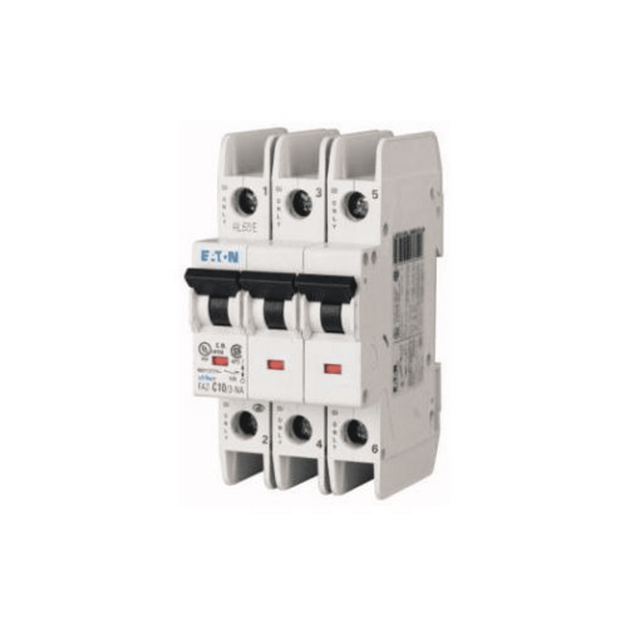 Eaton FAZ-C6/3-NA Miniature circuir breaker, 3 pole, 6 A, C trip curve, 277/480 VAC, screw terminals, UL489 Eaton FAZ-C6/3-NA Miniature circuir breaker, 3 pole, 6 A, C trip curve, 277/480 VAC, screw terminals, UL489