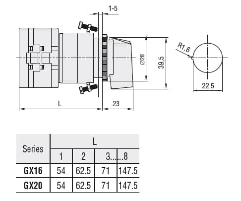 Lovato Electric GX2006U11 GX2006U11 Lovato - Rotary cam switch GX series, ON-OFF switch 2 poles 20A, for front mounting with black handle without front plate for hole dia: 22mm fixing Lovato Electric GX2006U11 GX2006U11 Lovato - Rotary cam switch GX series, ON-OFF switch 2 poles 20A, for front mounting with black handle without front plate for hole dia: 22mm fixing