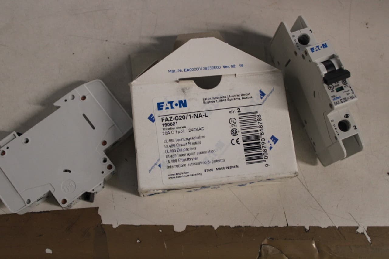 Eaton FAZ-C20/1-NA-L Eaton FAZ-C20/1-NA-L Miniature Circuit Breakers (MCBs) FAZ 1P 20A 120/240V 50/60Hz 1Ph 2BOX Eaton FAZ-C20/1-NA-L Eaton FAZ-C20/1-NA-L Miniature Circuit Breakers (MCBs) FAZ 1P 20A 120/240V 50/60Hz 1Ph 2BOX