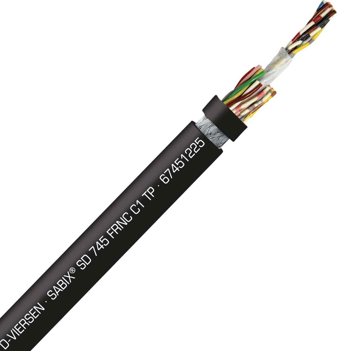SAB 67451225 SABIX SD 745 C FRNC C1 TP - 24 AWG/12pr, shielded halogen-free flame retardant continuous flex data cable, CE, RoHS SAB 67451225 SABIX SD 745 C FRNC C1 TP - 24 AWG/12pr, shielded halogen-free flame retardant continuous flex data cable, CE, RoHS