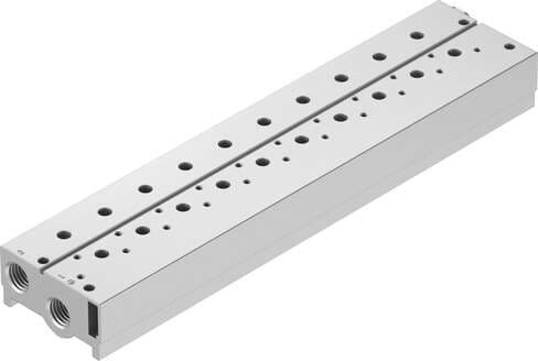 Festo 8026305 manifold block VABM-B10-25S-G38-10-P3 Grid dimension: 27,5 mm, Assembly position: Any, Max. number of valve positions: 10, Corrosion resistance classification CRC: 2 - Moderate corrosion stress, Product weight: 1321 g Festo 8026305 manifold block VABM-B10-25S-G38-10-P3 Grid dimension: 27,5 mm, Assembly position: Any, Max. number of valve positions: 10, Corrosion resistance classification CRC: 2 - Moderate corrosion stress, Product weight: 1321 g