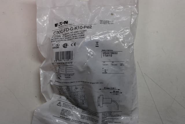 C30C-FD-G-K10-P62 Part Image. Manufactured by Eaton.