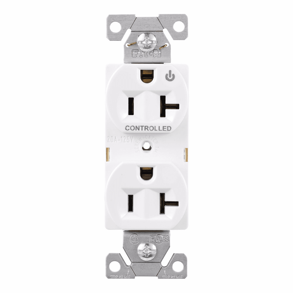 Eaton 5362CHW 5362CHW Eaton - Eaton Arrow Hart heavy duty industrial specification grade duplex receptacle, Auto-grounding,screw-catch, Half control, #14-10 AWG, 20A, Flush, 125V, White, Brass, High-impact nylon face,PVC base, 5-20R, 2-pole, 3-wire, Screw, Eaton 5362CHW 5362CHW Eaton - Eaton Arrow Hart heavy duty industrial specification grade duplex receptacle, Auto-grounding,screw-catch, Half control, #14-10 AWG, 20A, Flush, 125V, White, Brass, High-impact nylon face,PVC base, 5-20R, 2-pole, 3-wire, Screw,