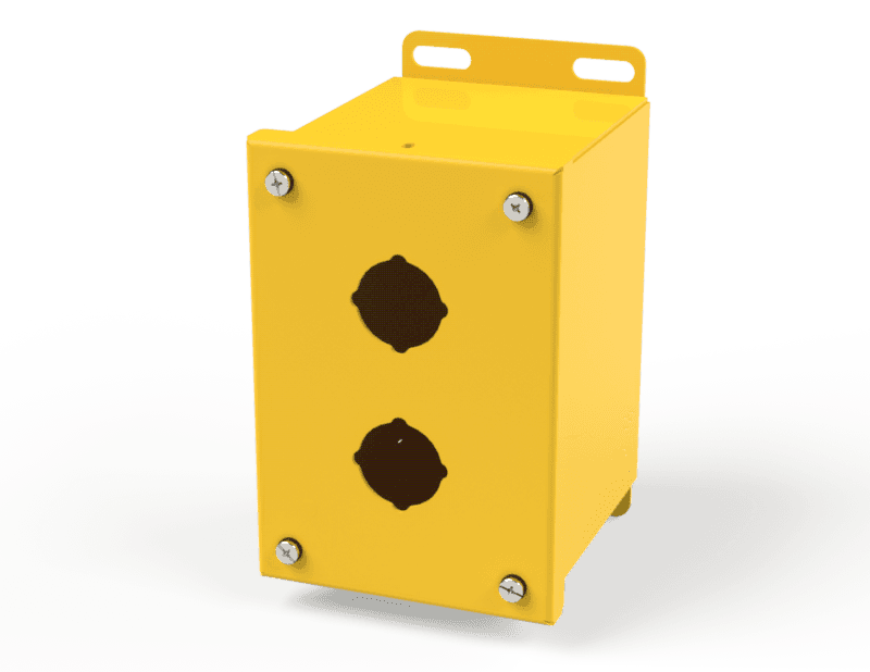 Saginaw Control SCE-2PBX-RAL1018 PBX Enclosure, Height:6.00", Width:4.00", Depth:4.75", RAL 1018 Yellow powder coat inside and out. Saginaw Control SCE-2PBX-RAL1018 PBX Enclosure, Height:6.00", Width:4.00", Depth:4.75", RAL 1018 Yellow powder coat inside and out.
