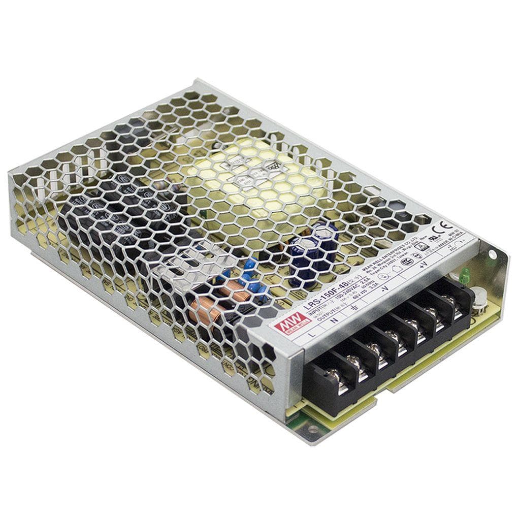 MEAN WELL LRS-150F-15 AC-DC Single output enclosed power supply; Universal AC input; Output 15Vdc at 10A; Up to 5G vibration; 1U low profile MEAN WELL LRS-150F-15 AC-DC Single output enclosed power supply; Universal AC input; Output 15Vdc at 10A; Up to 5G vibration; 1U low profile