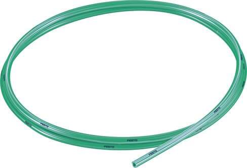 Festo 8048677 plastic tubing PUN-H-4X0,75-TGN Approved for use in food processing (hydrolysis resistant) Outside diameter: 4 mm, Bending radius relevant for flow rate: 16 mm, Inside diameter: 2,6 mm, Min. bending radius: 8 mm, Tubing characteristics: Suitable for energ Festo 8048677 plastic tubing PUN-H-4X0,75-TGN Approved for use in food processing (hydrolysis resistant) Outside diameter: 4 mm, Bending radius relevant for flow rate: 16 mm, Inside diameter: 2,6 mm, Min. bending radius: 8 mm, Tubing characteristics: Suitable for energ