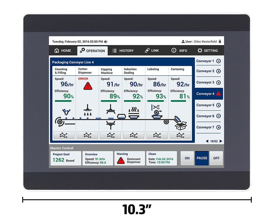 Maple Systems HMI5097DXL 9.7" Advanced HMI, 2 Ethernet PortS, 1 USB Port, 2 Serial Ports, CANBus, Dark Grey, EasyAccess 2.0 included Maple Systems HMI5097DXL 9.7" Advanced HMI, 2 Ethernet PortS, 1 USB Port, 2 Serial Ports, CANBus, Dark Grey, EasyAccess 2.0 included