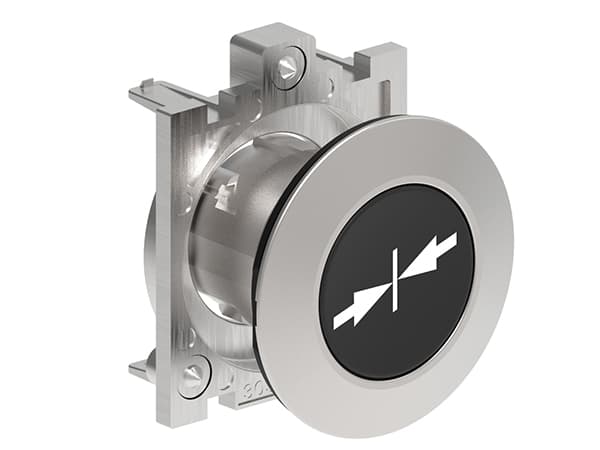 Lovato Electric LPFB1512 LPFB1512 Lovato - Pushbutton actuator, spring return, with symbol dia: 30mm Platinum series flat metal, flush, → ║←/Black Lovato Electric LPFB1512 LPFB1512 Lovato - Pushbutton actuator, spring return, with symbol dia: 30mm Platinum series flat metal, flush, → ║←/Black