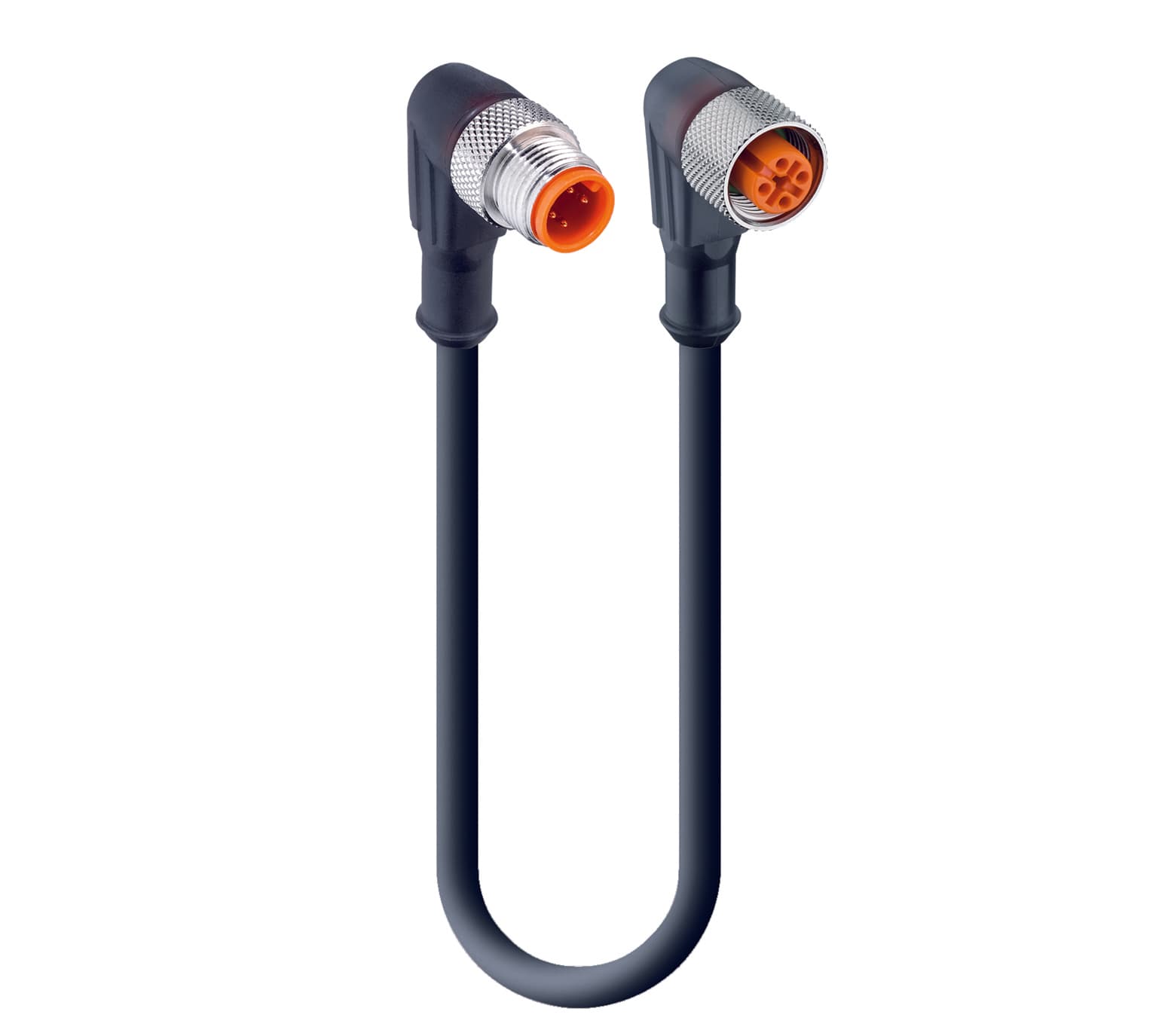 Belden 10647 Sensor/Actuator Double-Ended Cordset: Male angled A-coded translucent 4-pin M12 Standard connector to female angled A-coded translucent 4-pin M12 Standard connector with 2xLEDs (PNP), 10-30 V DC, 4 A; PUR black cable, 3-wires, 0.34 mm², RSWT 3-RKWT/LED A Belden 10647 Sensor/Actuator Double-Ended Cordset: Male angled A-coded translucent 4-pin M12 Standard connector to female angled A-coded translucent 4-pin M12 Standard connector with 2xLEDs (PNP), 10-30 V DC, 4 A; PUR black cable, 3-wires, 0.34 mm², RSWT 3-RKWT/LED A