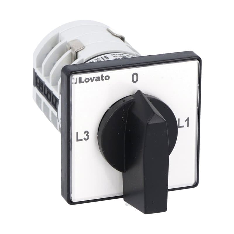 Lovato Electric 7GN1298U 7GN1298U Lovato - Rotary cam switch 7GN series, ammeter switch 16A, for front mounting with black handle, front plate 48X48mm Lovato Electric 7GN1298U 7GN1298U Lovato - Rotary cam switch 7GN series, ammeter switch 16A, for front mounting with black handle, front plate 48X48mm
