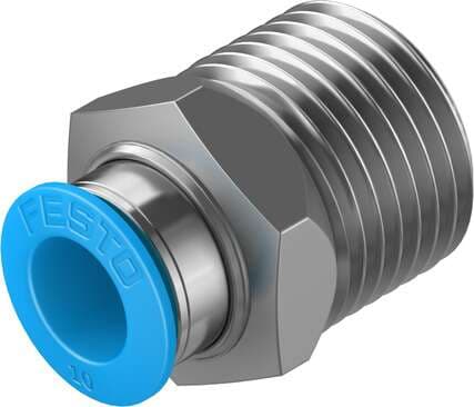 Festo 190646 push-in fitting QS-1/2-10 male thread with external hexagon. Size: Standard, Nominal size: 9 mm, Type of seal on screw-in stud: coating, Assembly position: Any, Container size: 1 Festo 190646 push-in fitting QS-1/2-10 male thread with external hexagon. Size: Standard, Nominal size: 9 mm, Type of seal on screw-in stud: coating, Assembly position: Any, Container size: 1