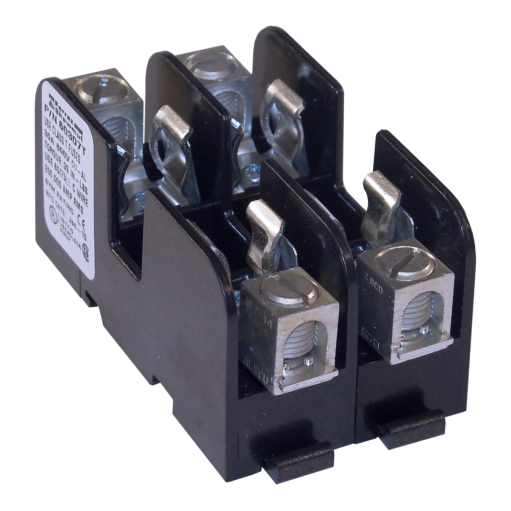 Mersen 60307T 60307T Mersen - Fuse Block 600VAC 600VDC Class T 30A 2-Pole Box with Reinforced Clip Mersen 60307T 60307T Mersen - Fuse Block 600VAC 600VDC Class T 30A 2-Pole Box with Reinforced Clip