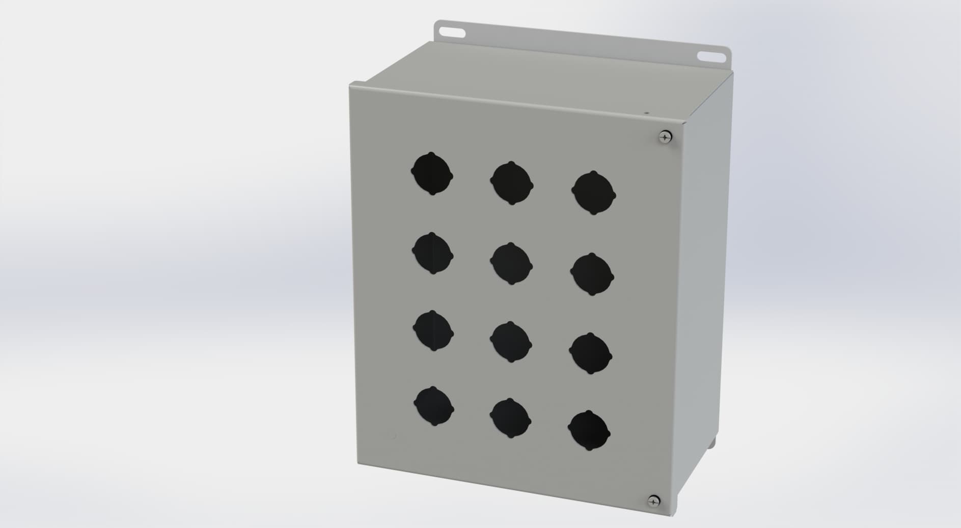 Saginaw Control SCE-12PBH Hinged PB Enclosure, Height:12.13", Width:10.00", Depth:6.00", ANSI-61 gray powder coating inside and out. Optional sub-panels are powder coated white. Saginaw Control SCE-12PBH Hinged PB Enclosure, Height:12.13", Width:10.00", Depth:6.00", ANSI-61 gray powder coating inside and out. Optional sub-panels are powder coated white.