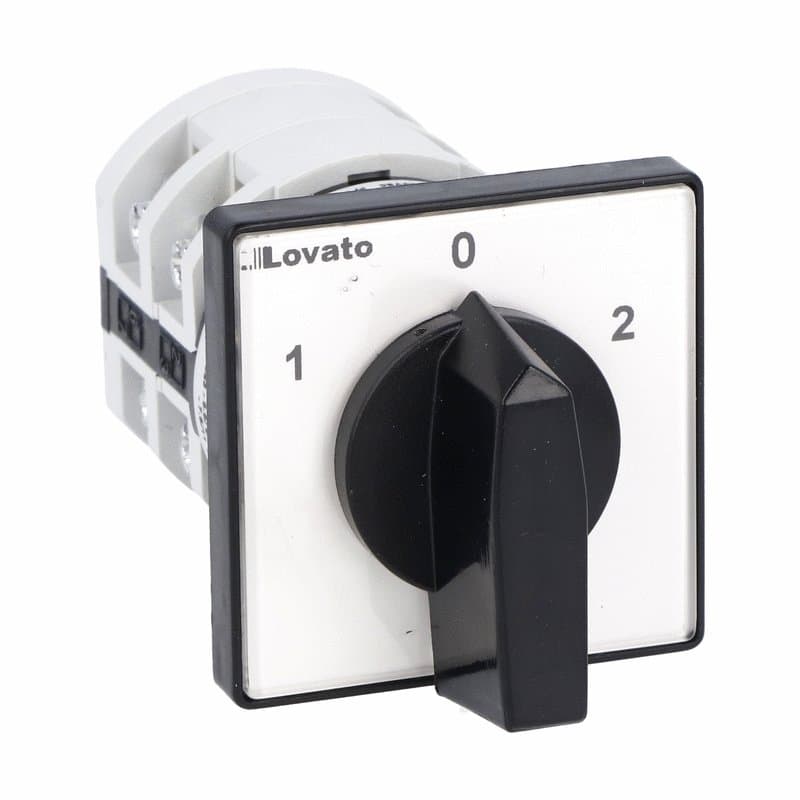 Lovato Electric 7GN2552U 7GN2552U Lovato - Rotary cam switch 7GN series, changeover switch 2 poles 25A, for front mounting with black handle, front plate 48X48mm Lovato Electric 7GN2552U 7GN2552U Lovato - Rotary cam switch 7GN series, changeover switch 2 poles 25A, for front mounting with black handle, front plate 48X48mm