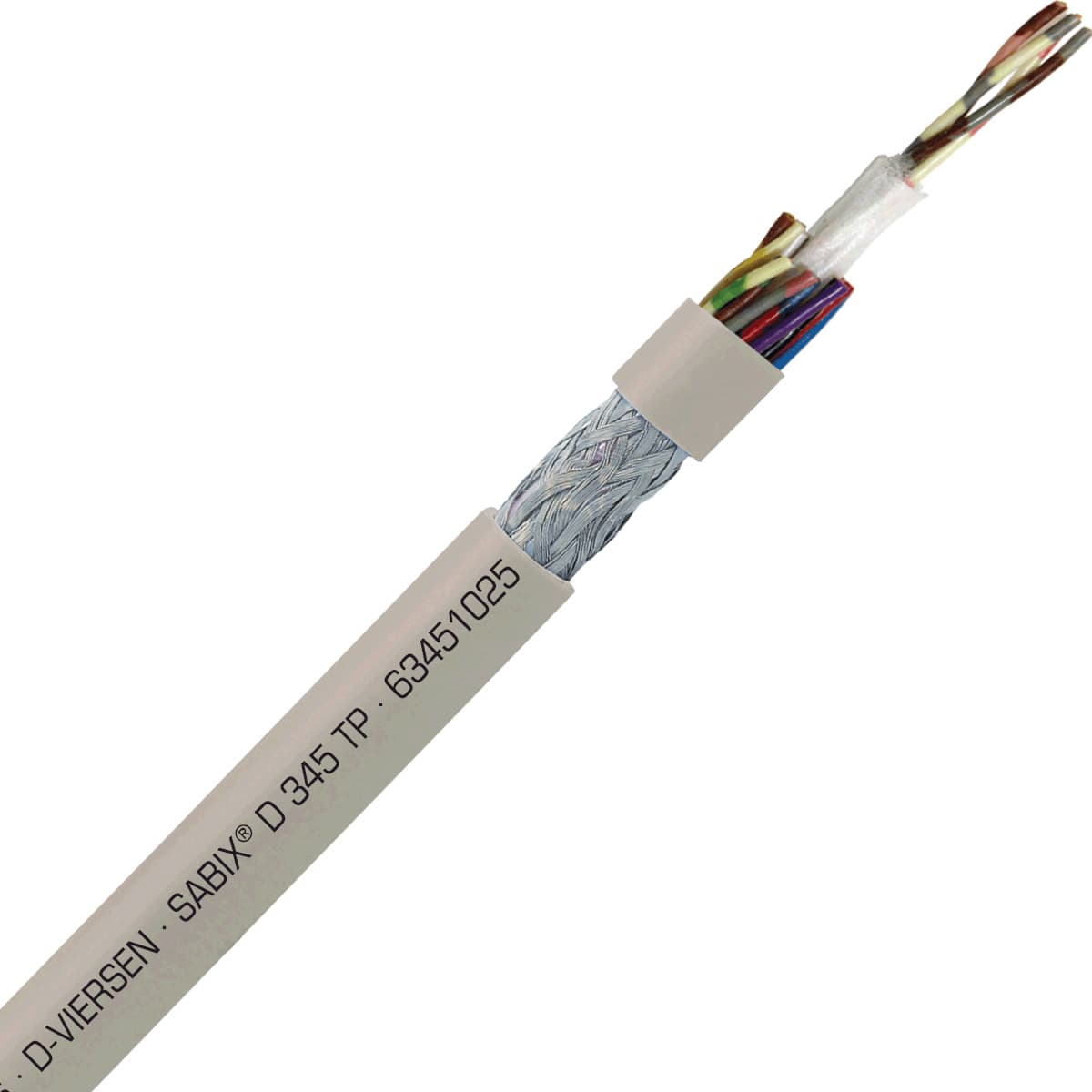 SAB 63451025 SABIX D 345 FRNC TP - 24 AWG/10pr, halogen-free flame retardant paired data cable, CE, RoHS SAB 63451025 SABIX D 345 FRNC TP - 24 AWG/10pr, halogen-free flame retardant paired data cable, CE, RoHS
