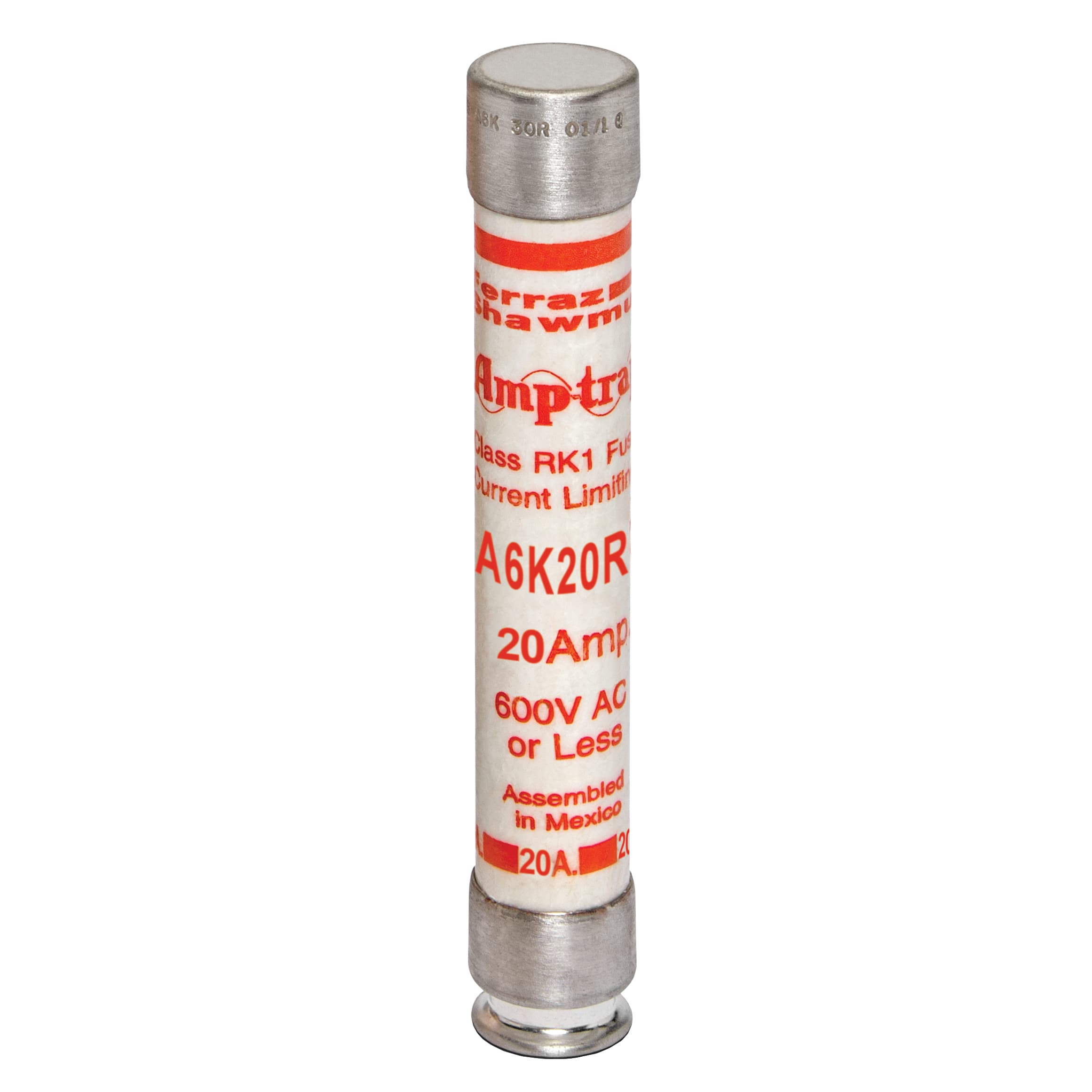 Mersen A6K20R A6K20R Mersen - Fuse A6K-R - Class RK1 - Fast-Acting 600VAC 300VDC 20A Ferrule Amp-Trap® Mersen A6K20R A6K20R Mersen - Fuse A6K-R - Class RK1 - Fast-Acting 600VAC 300VDC 20A Ferrule Amp-Trap®