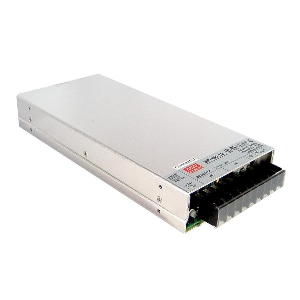 MEAN WELL SP-480-48 AC-DC Enclosed power supply; Output 48Vdc at 10A; PFC; forced air cooling; SP-480-48 is succeeded by RSP-500-48. MEAN WELL SP-480-48 AC-DC Enclosed power supply; Output 48Vdc at 10A; PFC; forced air cooling; SP-480-48 is succeeded by RSP-500-48.
