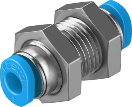 Festo 153375 push-in bulkhead connector QSMS-3 Size: Mini, Nominal size: 1,7 mm, Assembly position: Any, Container size: 10, Design structure: Push/pull principle Festo 153375 push-in bulkhead connector QSMS-3 Size: Mini, Nominal size: 1,7 mm, Assembly position: Any, Container size: 10, Design structure: Push/pull principle