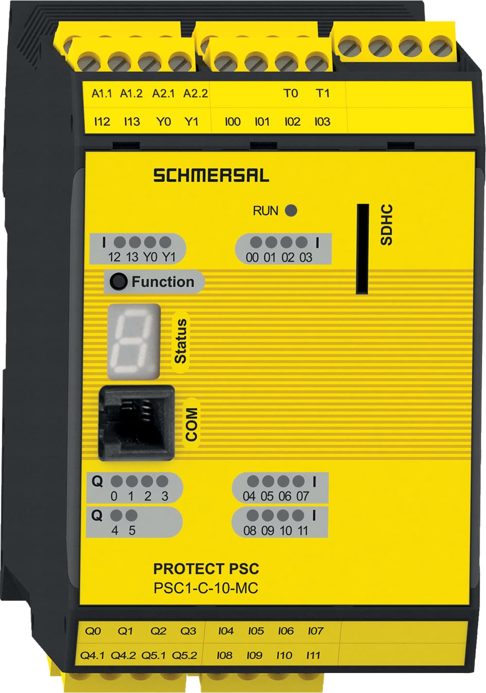 Schmersal PSC1-C-10-MC Safety controllers; PROTECT PSC1; Memory card; Modular expansion with up to 64 inputs / outputs; 4 safe 2 A pp-switching semiconductor outputs, switchable to 2 safe p- / n-switching semiconductor outputs; 14 safe inputs on the base module; 2 Signalling ou Schmersal PSC1-C-10-MC Safety controllers; PROTECT PSC1; Memory card; Modular expansion with up to 64 inputs / outputs; 4 safe 2 A pp-switching semiconductor outputs, switchable to 2 safe p- / n-switching semiconductor outputs; 14 safe inputs on the base module; 2 Signalling ou