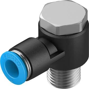 Festo 153090 push-in L-fitting QSLV-1/4-8 360° orientable, male thread with external hexagon. Size: Standard, Nominal size: 6 mm, Type of seal on screw-in stud: coating, Assembly position: Any, Container size: 10 Festo 153090 push-in L-fitting QSLV-1/4-8 360° orientable, male thread with external hexagon. Size: Standard, Nominal size: 6 mm, Type of seal on screw-in stud: coating, Assembly position: Any, Container size: 10