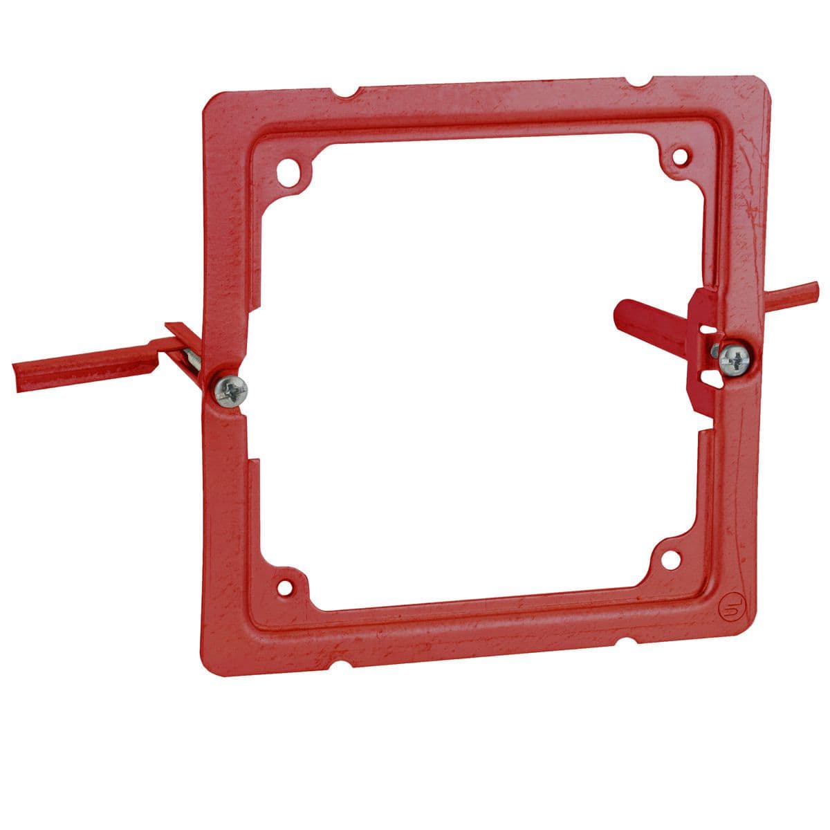 Hubbell 911-19 4 in. Square RETRO-RING®, Old Work, Used for Life Safety Support, Red ; RACO® RETRO-RING® works in 3/8 in. to 1-1/2 in. thick wall or ceiling applications ; Small footprint is covered by most popular life safety devices ; Steel old work wings allow for s Hubbell 911-19 4 in. Square RETRO-RING®, Old Work, Used for Life Safety Support, Red ; RACO® RETRO-RING® works in 3/8 in. to 1-1/2 in. thick wall or ceiling applications ; Small footprint is covered by most popular life safety devices ; Steel old work wings allow for s