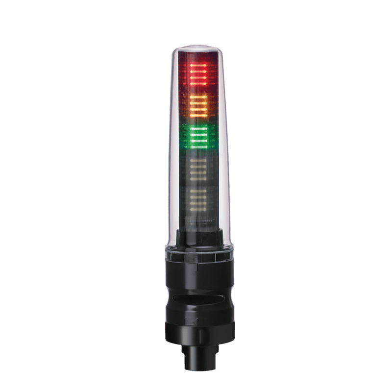Patlite LS7-302DBWC-9D-RYGNN IP69K, 70mm, 3-Tier Enclosed Signal Tower with buzzer. Dark Gray body with 1/2" NPT bracket and M12 connector, LED colors: red, amber, green Patlite LS7-302DBWC-9D-RYGNN IP69K, 70mm, 3-Tier Enclosed Signal Tower with buzzer. Dark Gray body with 1/2" NPT bracket and M12 connector, LED colors: red, amber, green