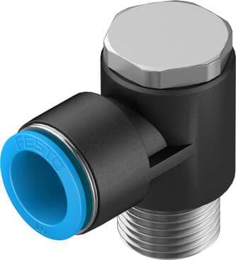 Festo 153096 push-in L-fitting QSLV-1/2-16 360° orientable, male thread with external hexagon. Size: Standard, Nominal size: 13 mm, Type of seal on screw-in stud: coating, Assembly position: Any, Container size: 1 Festo 153096 push-in L-fitting QSLV-1/2-16 360° orientable, male thread with external hexagon. Size: Standard, Nominal size: 13 mm, Type of seal on screw-in stud: coating, Assembly position: Any, Container size: 1