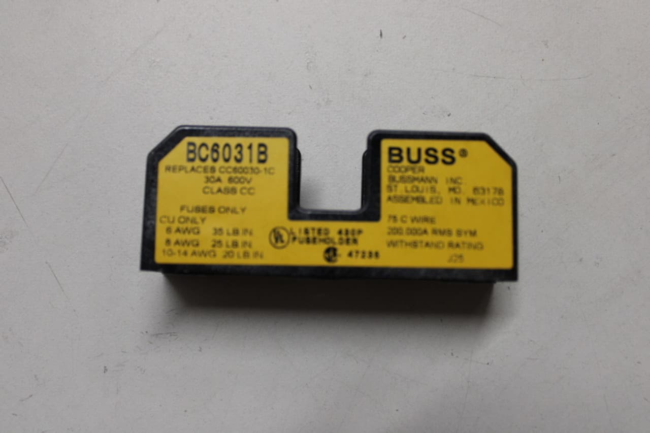 Cooper Bussmann BC6031B Bussmann BC6031B Fuse Blocks and Holders EA Cooper Bussmann BC6031B Bussmann BC6031B Fuse Blocks and Holders EA