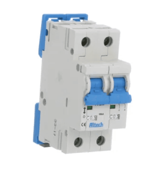 Altech Corp. 2CU25R Supplementary Protector 25A, 2 Pole, 277V AC, C Trip, UL1077 Altech Corp. 2CU25R Supplementary Protector 25A, 2 Pole, 277V AC, C Trip, UL1077