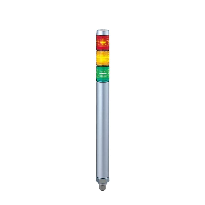 Patlite MP-302C-RYG 30mm 3-Tier LED Signal Tower at 24V DC, Direct Mount, M12 connector, Silver Body, LED: Red, Amber, Green Patlite MP-302C-RYG 30mm 3-Tier LED Signal Tower at 24V DC, Direct Mount, M12 connector, Silver Body, LED: Red, Amber, Green