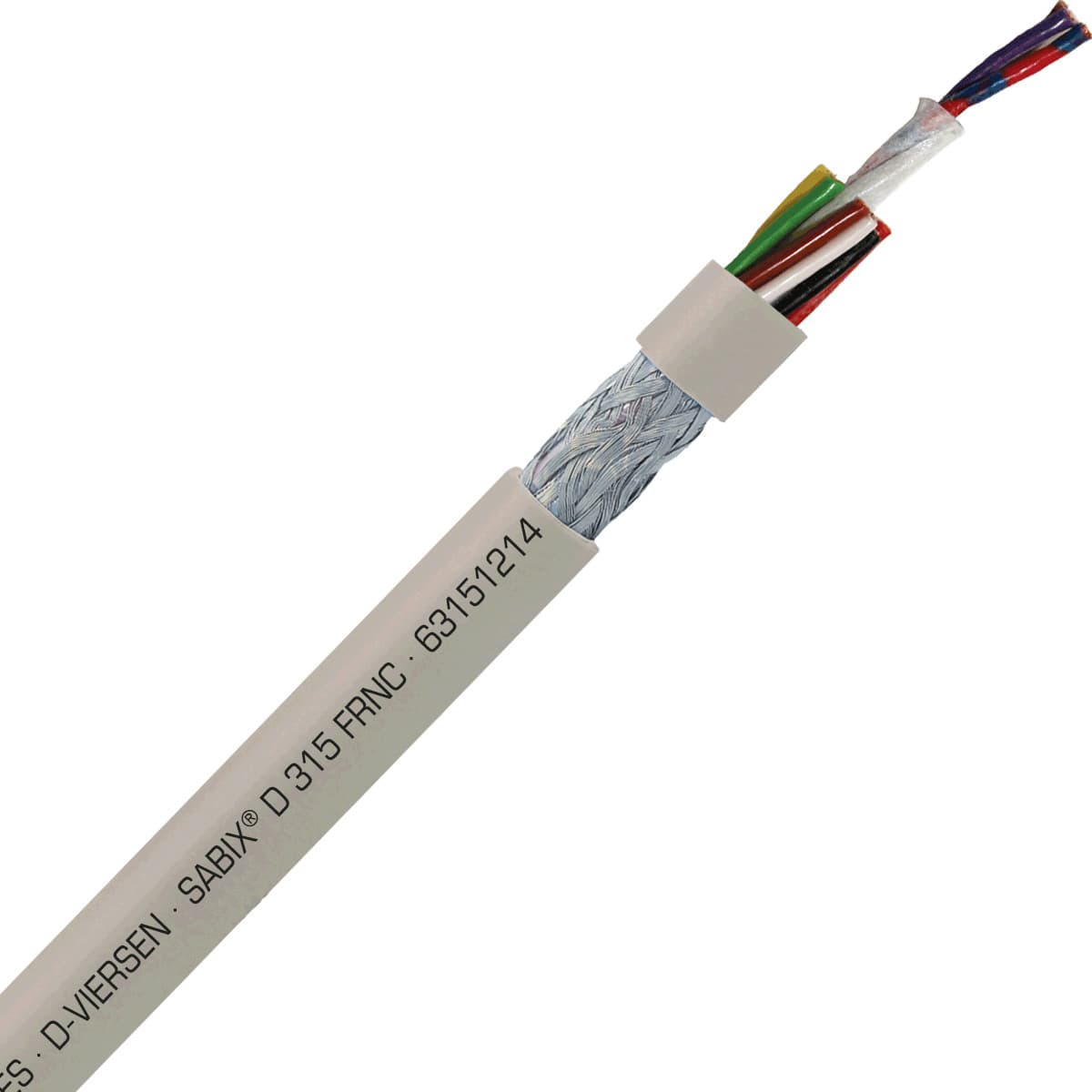 SAB 63151214 SABIX D 315 FRNC -26 AWG/12c, halogen-free flame retardant flexible SABIX data cable, CE, RoHS SAB 63151214 SABIX D 315 FRNC -26 AWG/12c, halogen-free flame retardant flexible SABIX data cable, CE, RoHS