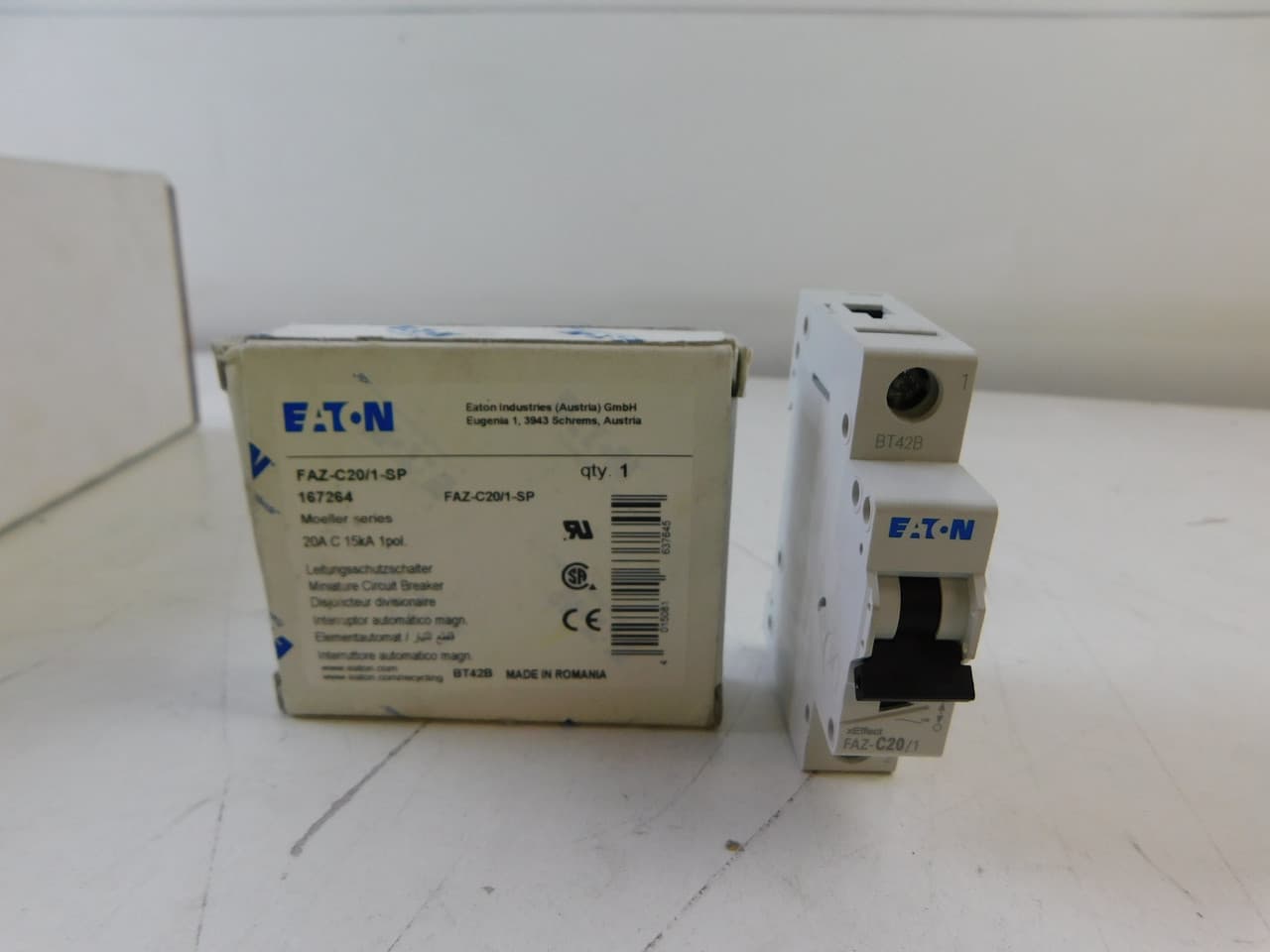 Eaton FAZ-C20/1-SP Eaton FAZ supplementary protector,UL 1077 Industrial miniature circuit breaker-supplementary protector,Single package,Medium levels of inrush current are expected,20A,15 kAIC,Single-pole,277 V,5-10X/n,Q38,50-60 Hz,Standard terminals,C Curve Eaton FAZ-C20/1-SP Eaton FAZ supplementary protector,UL 1077 Industrial miniature circuit breaker-supplementary protector,Single package,Medium levels of inrush current are expected,20A,15 kAIC,Single-pole,277 V,5-10X/n,Q38,50-60 Hz,Standard terminals,C Curve