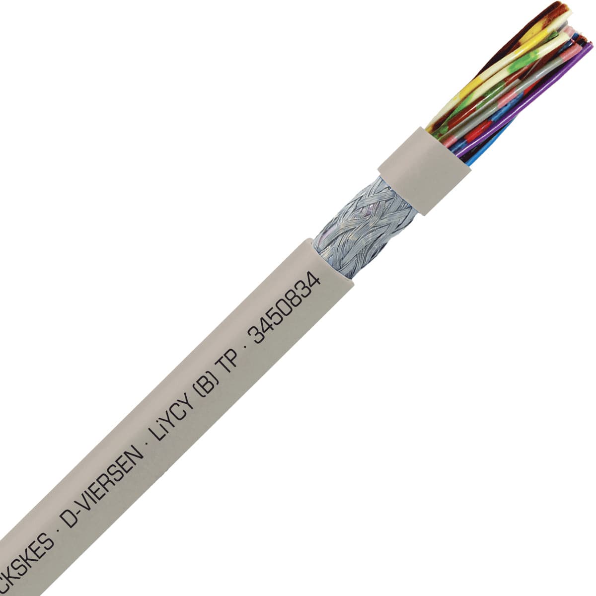 SAB 3450834 LiYCY (B) TP - 22 AWG/8pr, shielded multi-paired signal and control PVC cable with DIN color code SAB 3450834 LiYCY (B) TP - 22 AWG/8pr, shielded multi-paired signal and control PVC cable with DIN color code