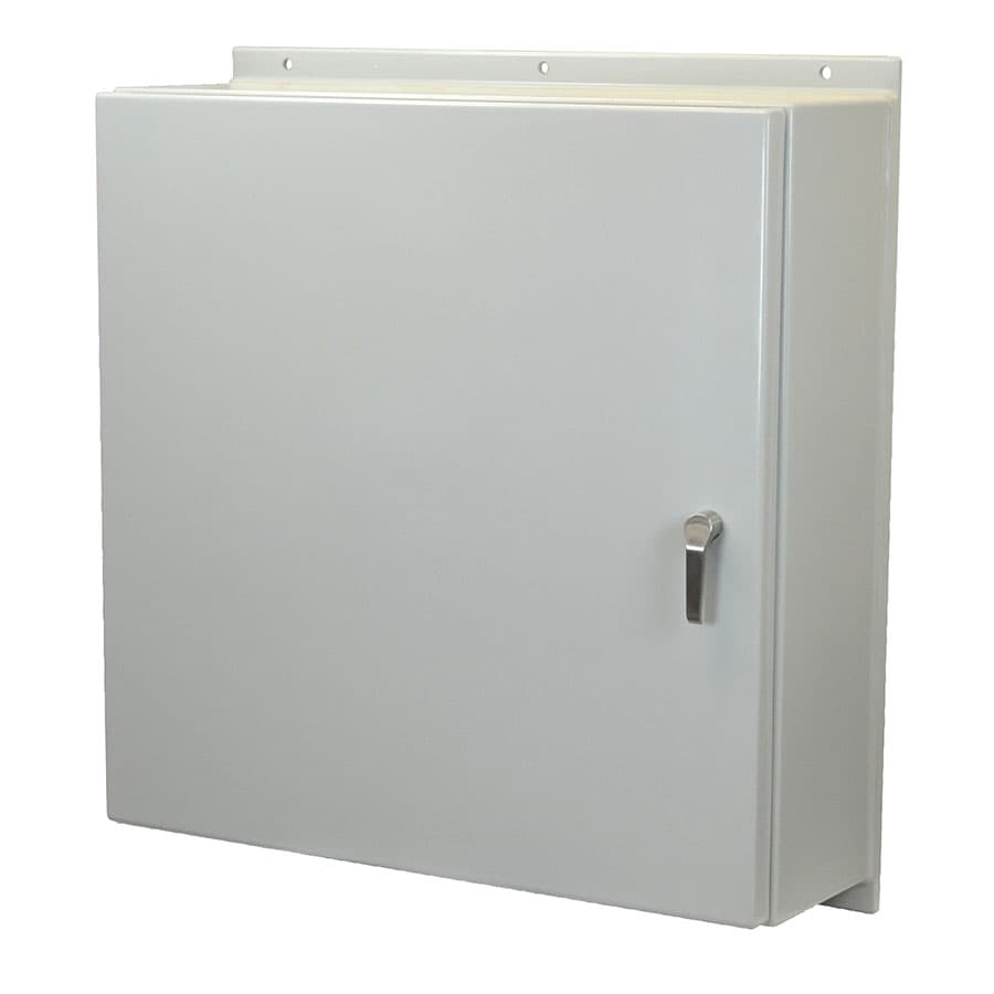 Allied Moulded Products AM363616L3PT 36"x36"x16" Empire Series fiberglass wall mount enclosure assembly with hinged cover and stainless-steel 3-point latching handle Allied Moulded Products AM363616L3PT 36"x36"x16" Empire Series fiberglass wall mount enclosure assembly with hinged cover and stainless-steel 3-point latching handle