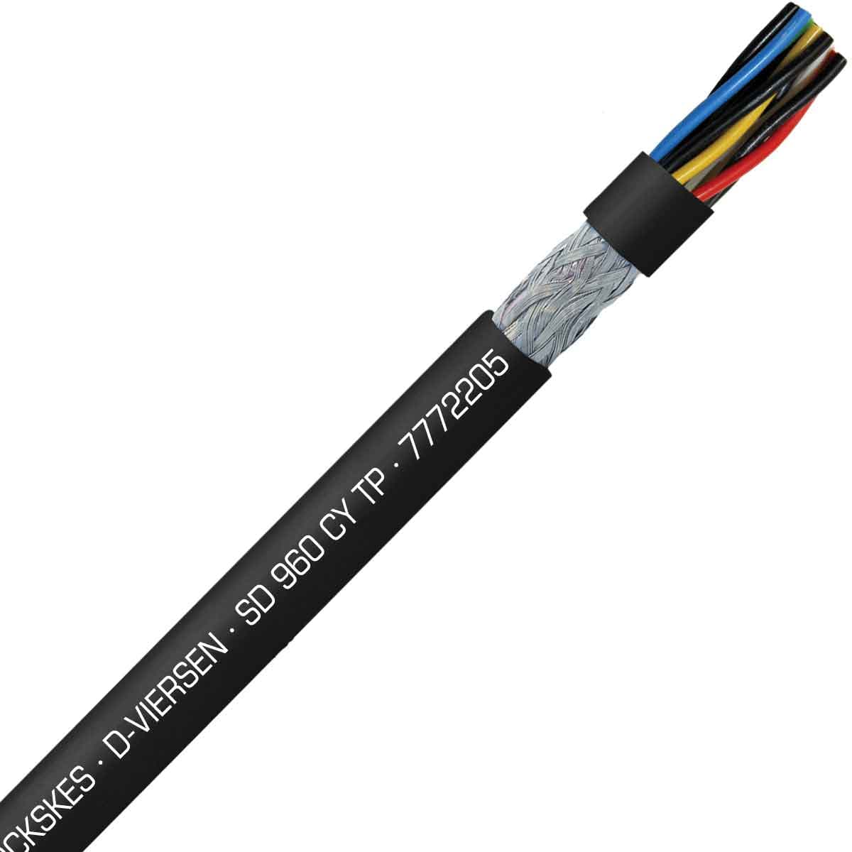 SAB 7772205 S 960 CY TP - 22 AWG/5pr, shielded oil resistant continuous flex PVC paired data cable, UL, CE, RoHS SAB 7772205 S 960 CY TP - 22 AWG/5pr, shielded oil resistant continuous flex PVC paired data cable, UL, CE, RoHS