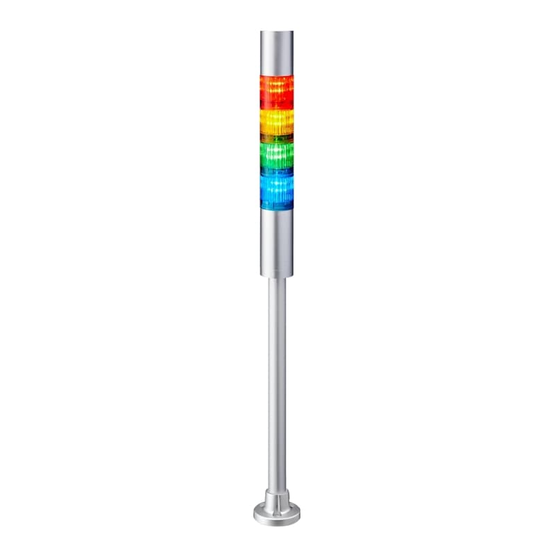Patlite LR4-402PJBU-RYGB 40mm diameter UL CE IP65 24V DC, Pole Mount/Cable, Flashing/Buzzer, Silver, Red/Amber/Green/Blue Module Patlite LR4-402PJBU-RYGB 40mm diameter UL CE IP65 24V DC, Pole Mount/Cable, Flashing/Buzzer, Silver, Red/Amber/Green/Blue Module