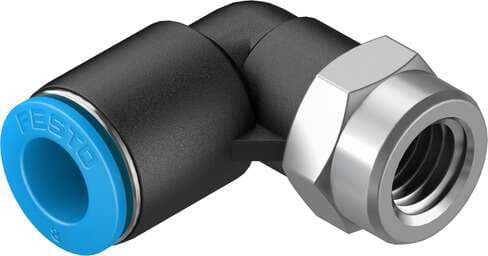 Festo 153276 push-in L-fitting QSLF-1/8-8-B 360° orientable, internal thread with external hexagon. Size: Standard, Nominal size: 6 mm, Assembly position: Any, Container size: 10, Design structure: Push/pull principle Festo 153276 push-in L-fitting QSLF-1/8-8-B 360° orientable, internal thread with external hexagon. Size: Standard, Nominal size: 6 mm, Assembly position: Any, Container size: 10, Design structure: Push/pull principle
