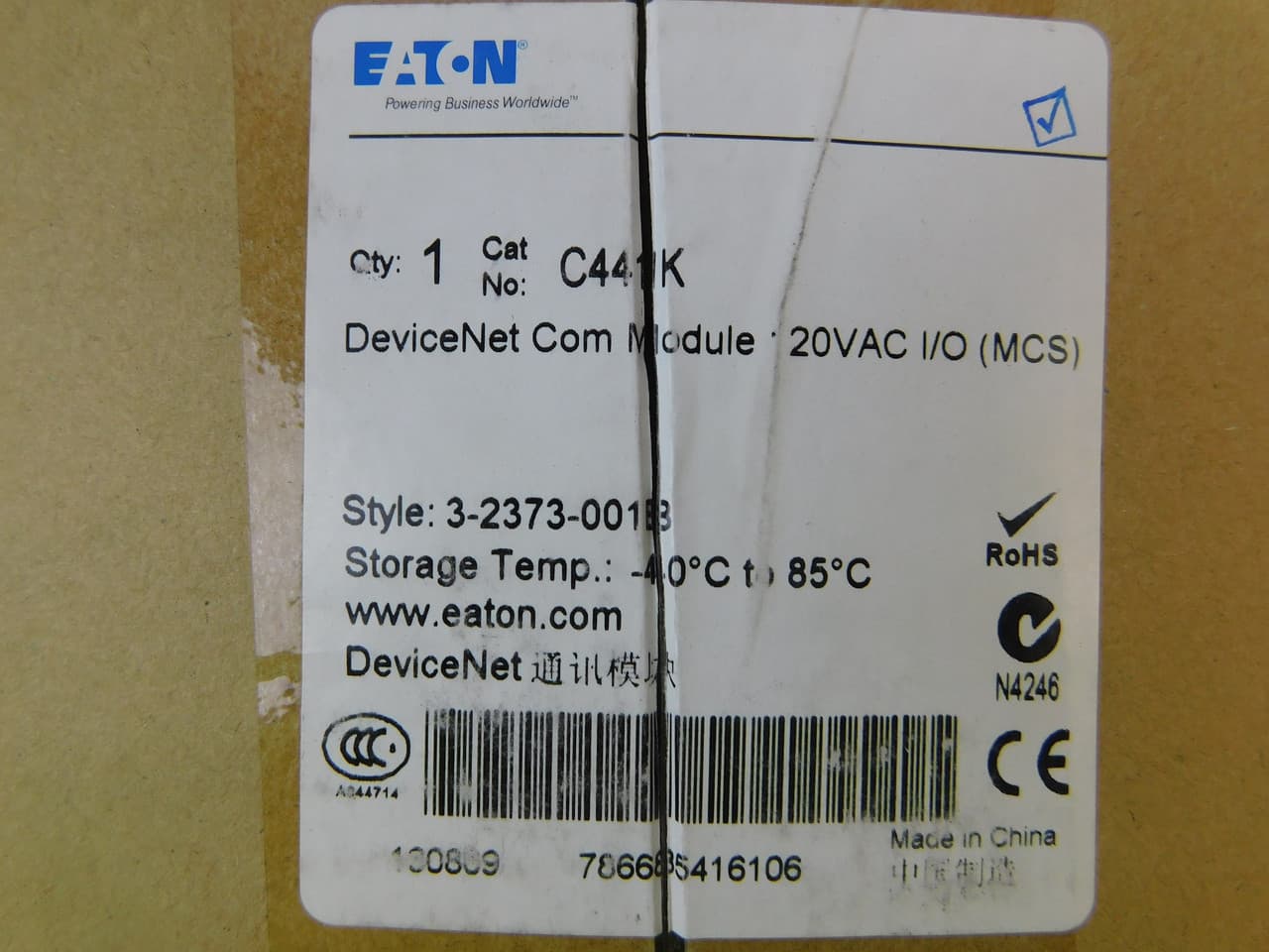 Eaton C441K Eaton C441K Programmable Logic Controllers (PLCs) DeviceNet Communication Module 120V 50/60Hz EA Eaton C441K Eaton C441K Programmable Logic Controllers (PLCs) DeviceNet Communication Module 120V 50/60Hz EA