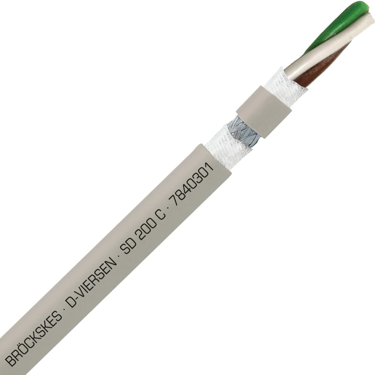 SAB 7840301 SD 200 C - 26 AWG/3c, shielded halogen free continuous flex oil resistant data cable, CE, RoHS SAB 7840301 SD 200 C - 26 AWG/3c, shielded halogen free continuous flex oil resistant data cable, CE, RoHS