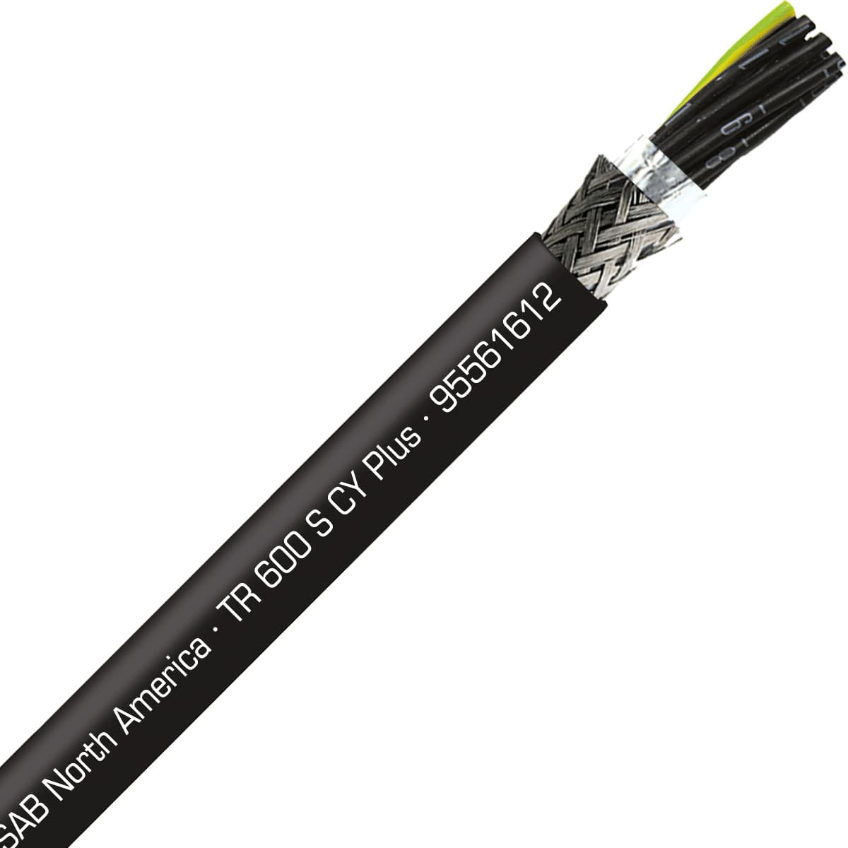 SAB 95561612 TR 600 CY Plus - 16 AWG/12c, shielded UV and oil resistant flexible exposed run tray cable with reduced O.D., UL, CSA, CE, RoHS SAB 95561612 TR 600 CY Plus - 16 AWG/12c, shielded UV and oil resistant flexible exposed run tray cable with reduced O.D., UL, CSA, CE, RoHS