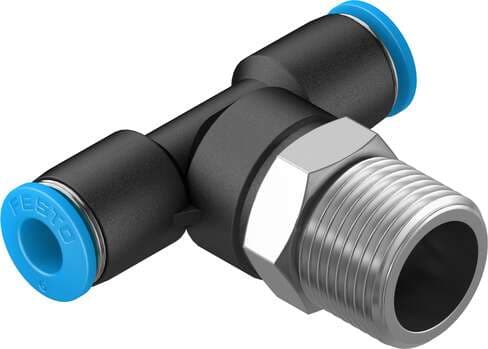Festo 190670 push-in T-fitting QST-3/8-6 360° orientable, male thread with external hexagon. Size: Standard, Nominal size: 4,3 mm, Type of seal on screw-in stud: coating, Assembly position: Any, Container size: 10 Festo 190670 push-in T-fitting QST-3/8-6 360° orientable, male thread with external hexagon. Size: Standard, Nominal size: 4,3 mm, Type of seal on screw-in stud: coating, Assembly position: Any, Container size: 10